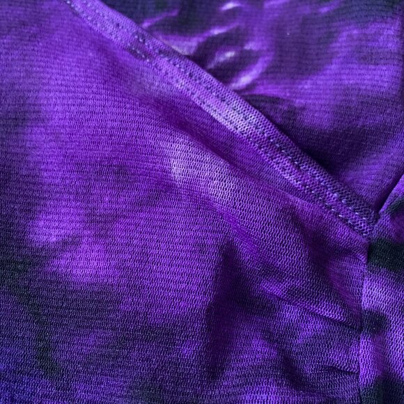 Vintage Olsen Y2K Purple Mesh Wrap Top Whimsigoth Witchy Fairy Sultry Boho Cyber - Picture 9 of 16